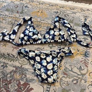 Lenny Niemeyer Blue and White Patterned Bikini